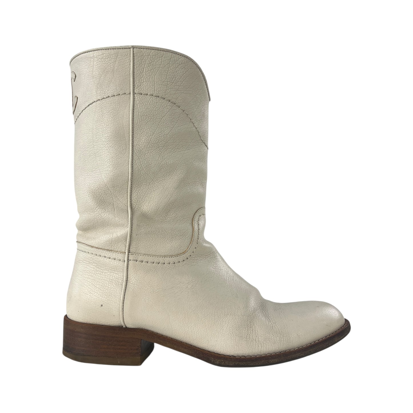 Chanel CC Leather Short Cowboy Boots