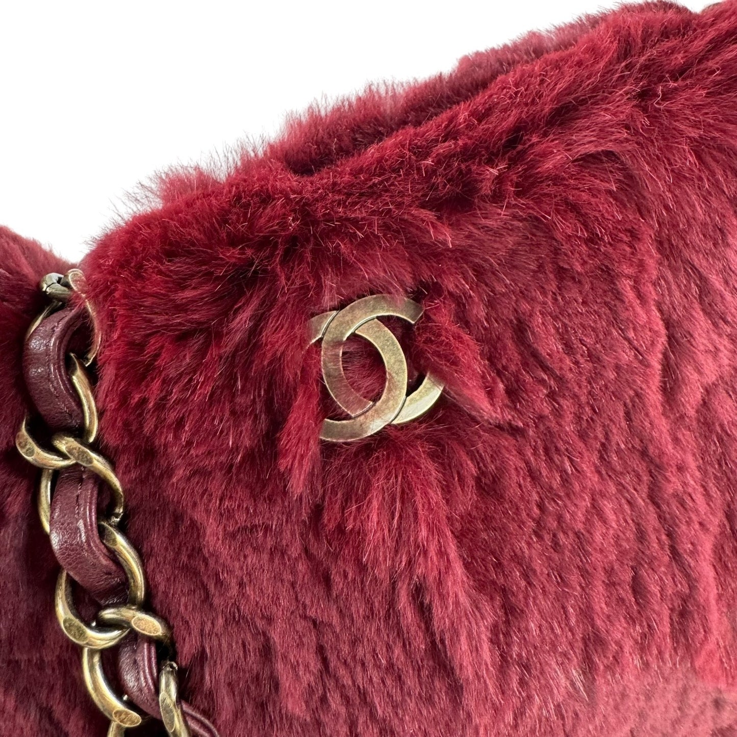 Chanel Vintage Rabbit Fur Shoulder Bag