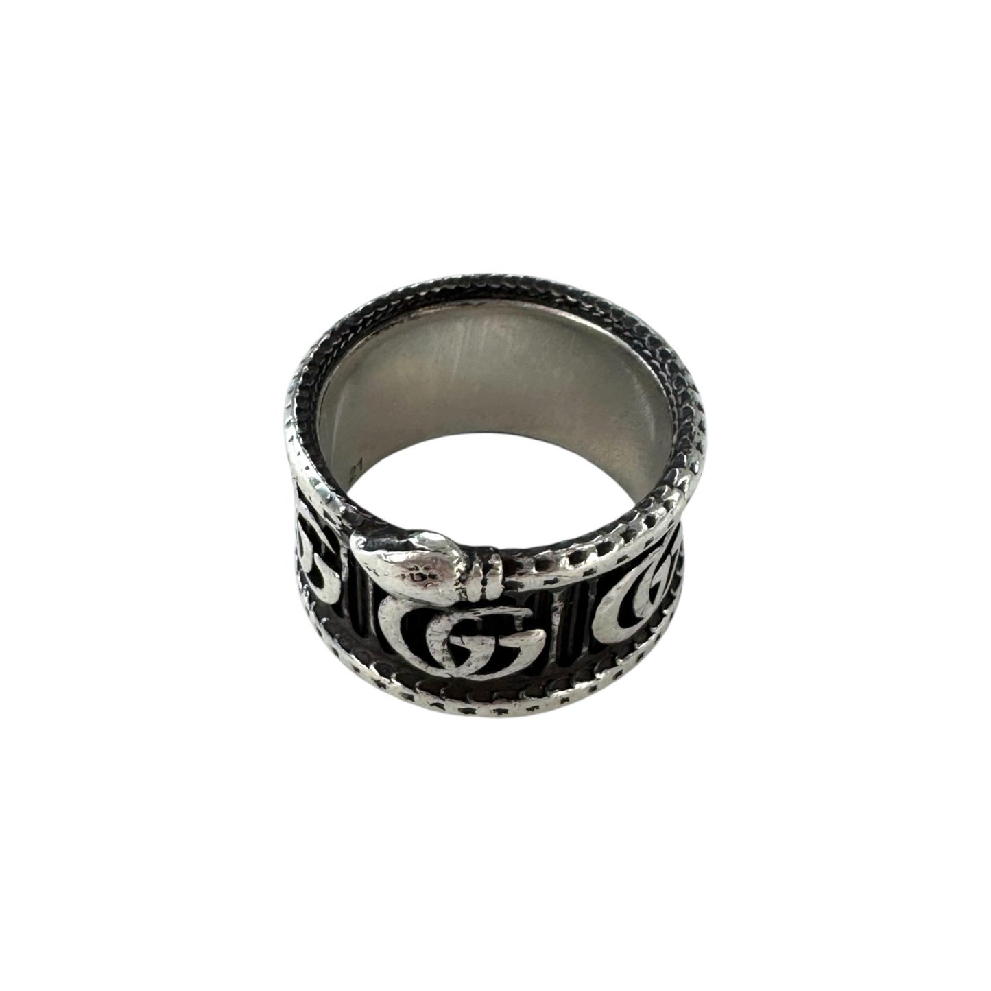 Gucci Sterling Silver GG Marmont Snake Ring