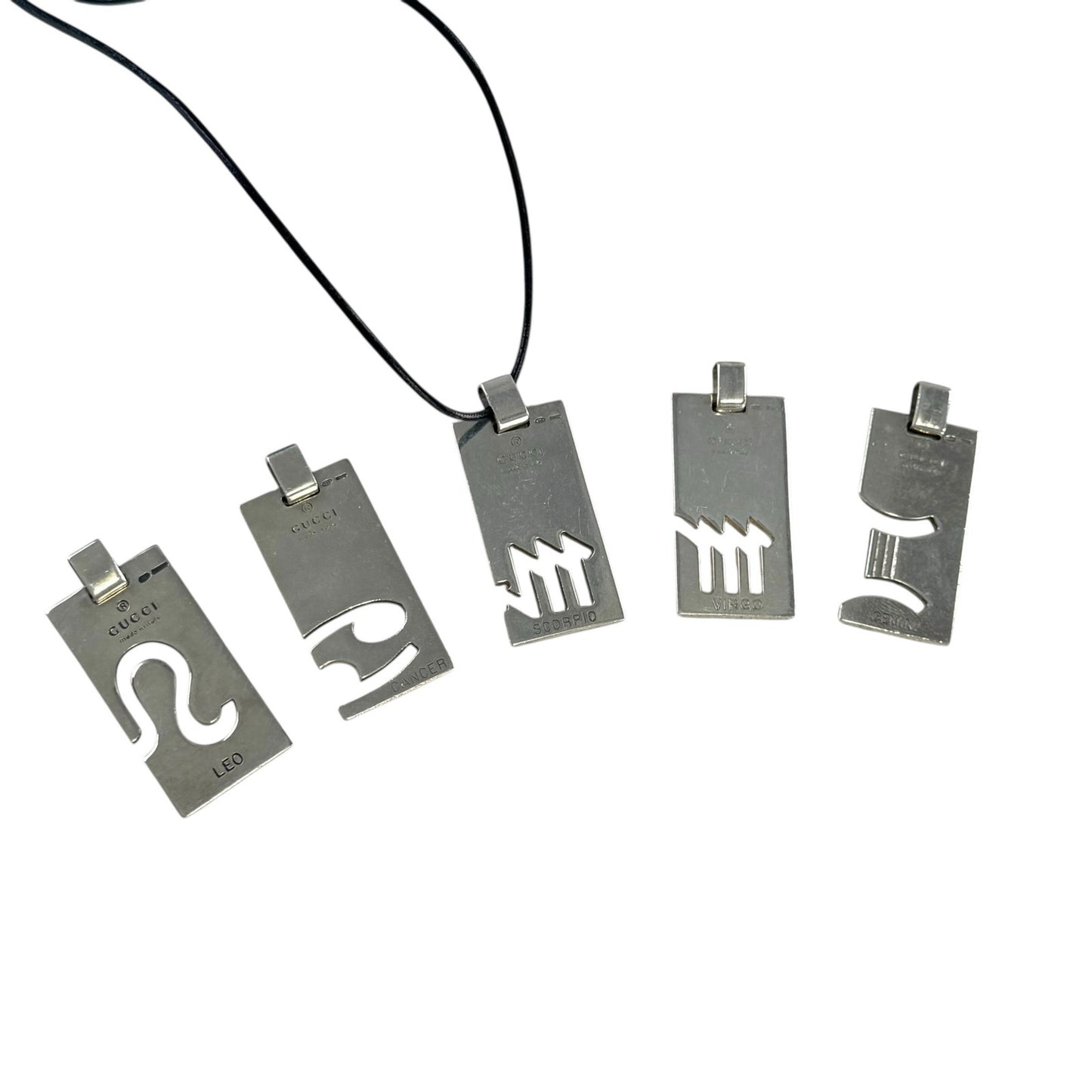 Gucci Sterling Silver Zodiac Pendant Necklace Set