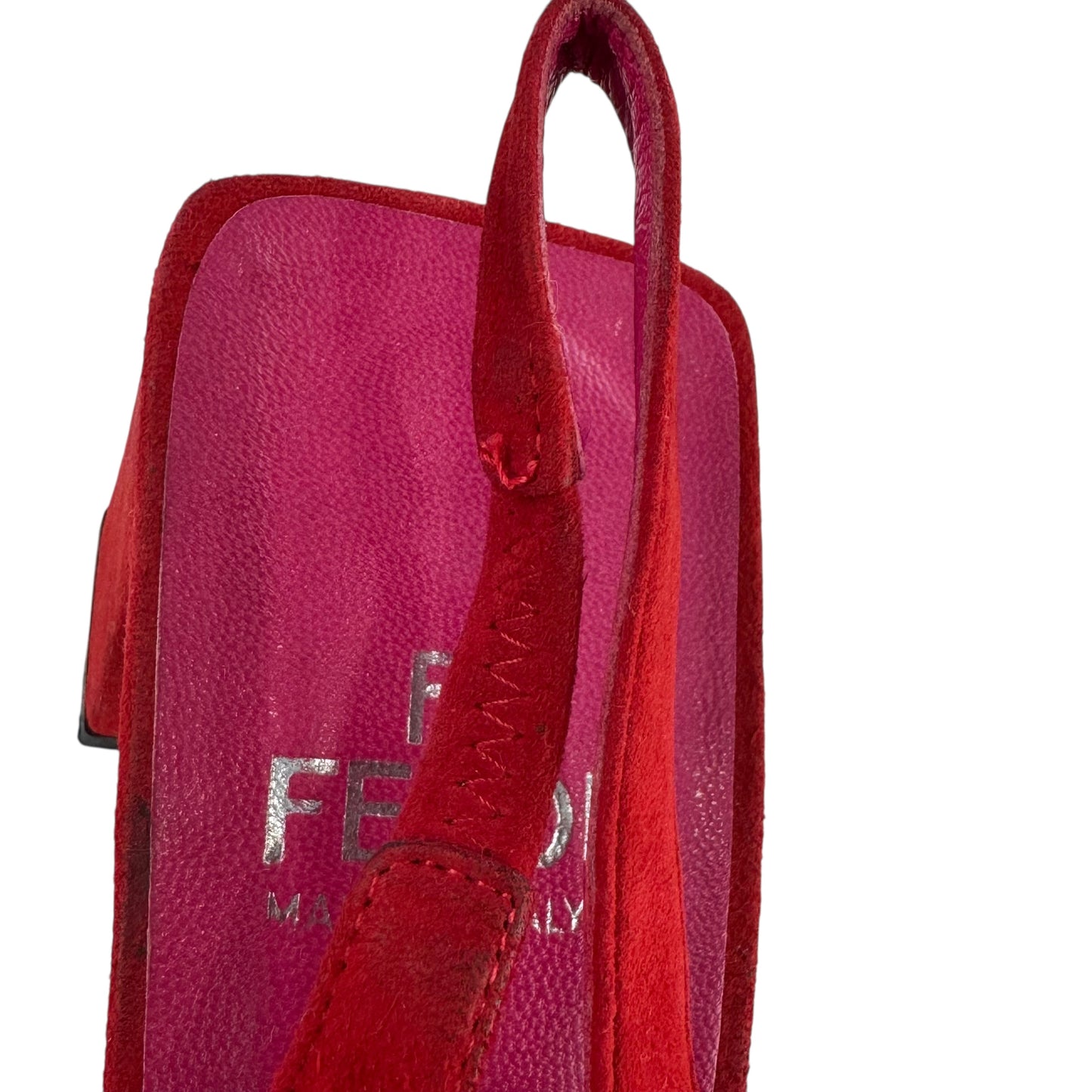 Fendi Vintage Red Suede Heels