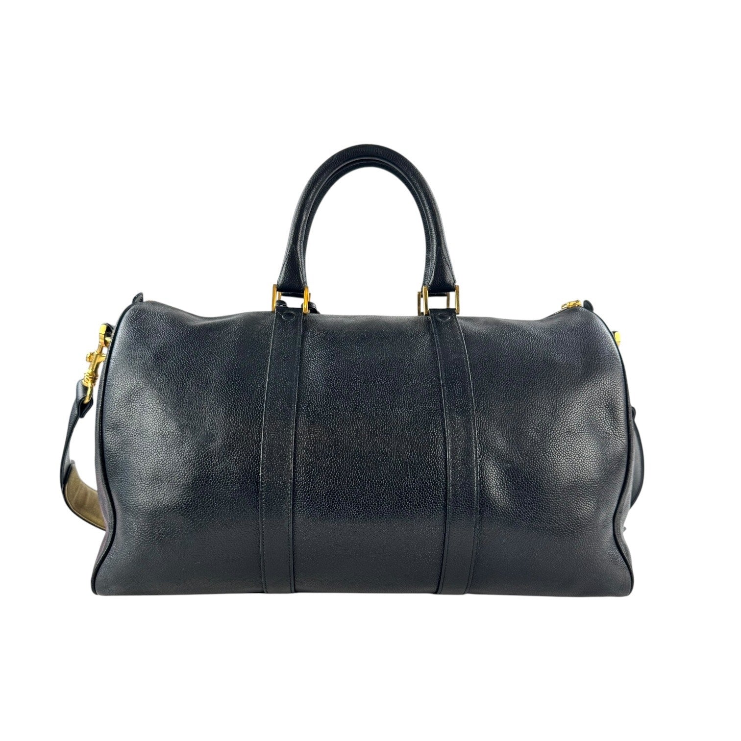 Chanel Vintage CC Caviar Leather Boston Bag
