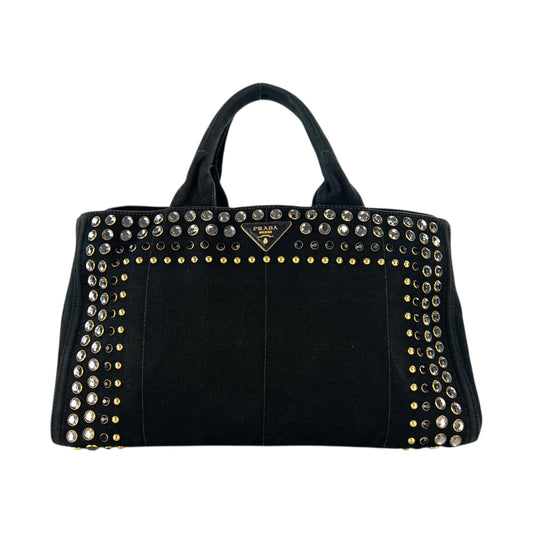 Prada Rhinestone Canapa Tote Bag