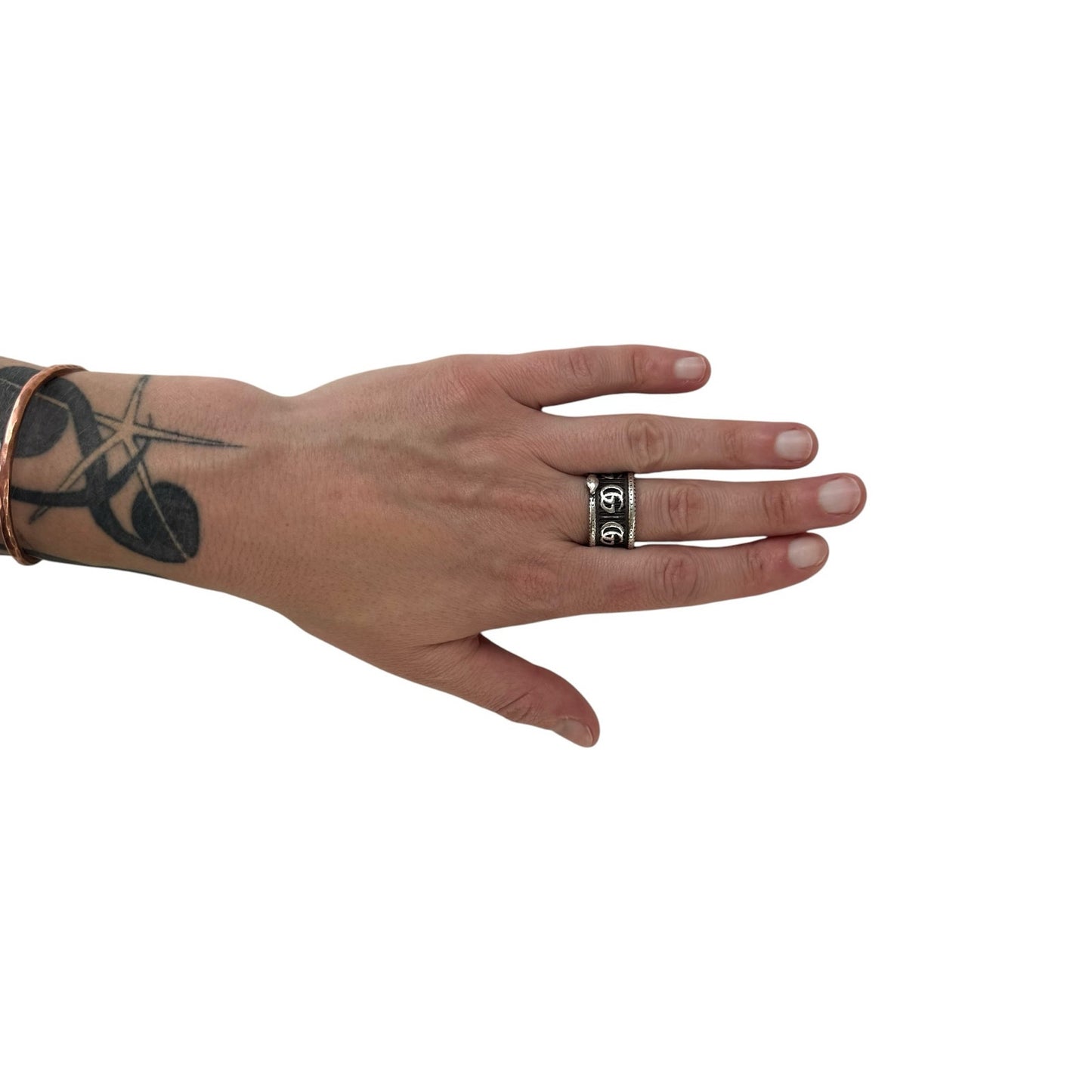 Gucci Sterling Silver GG Marmont Snake Ring