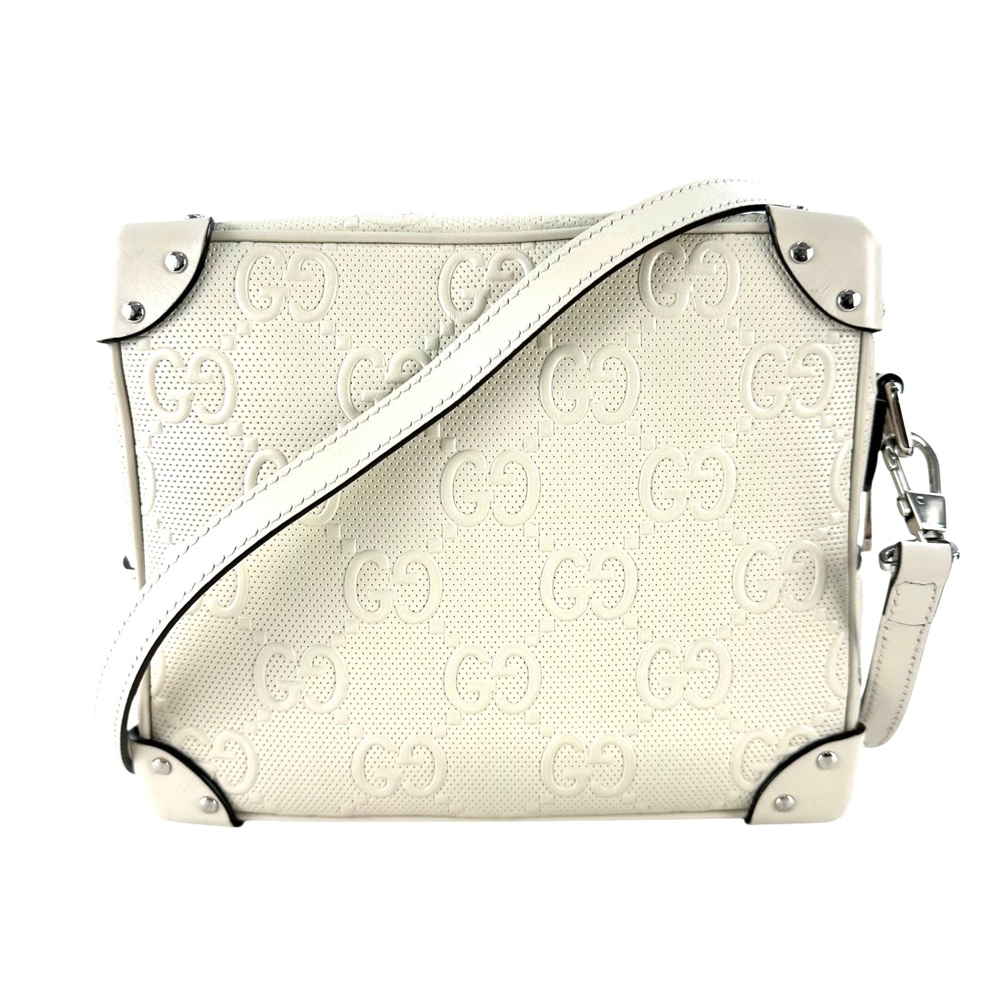 Gucci Ivory GG Embossed Shoulder Bag