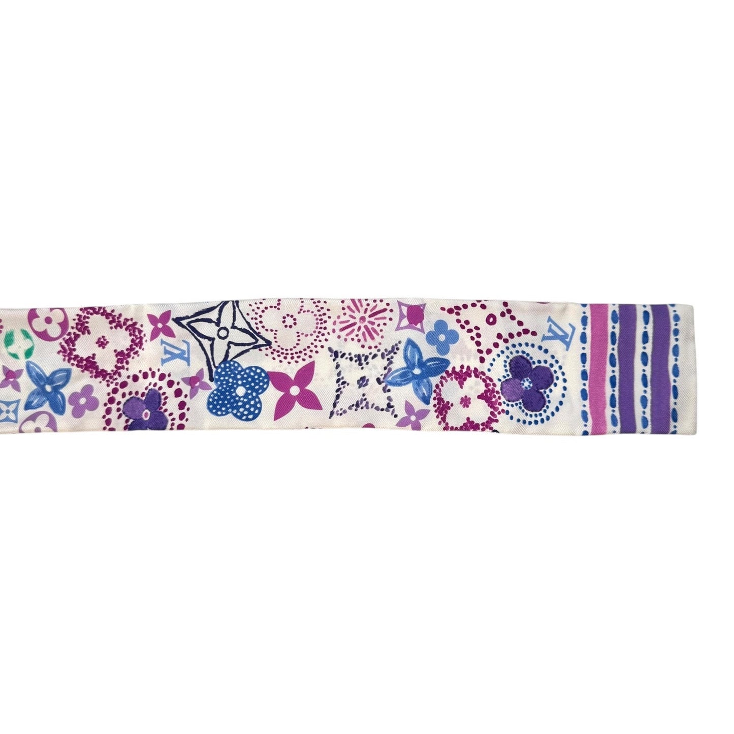 Louis Vuitton Purple & Pink Silk Twilly