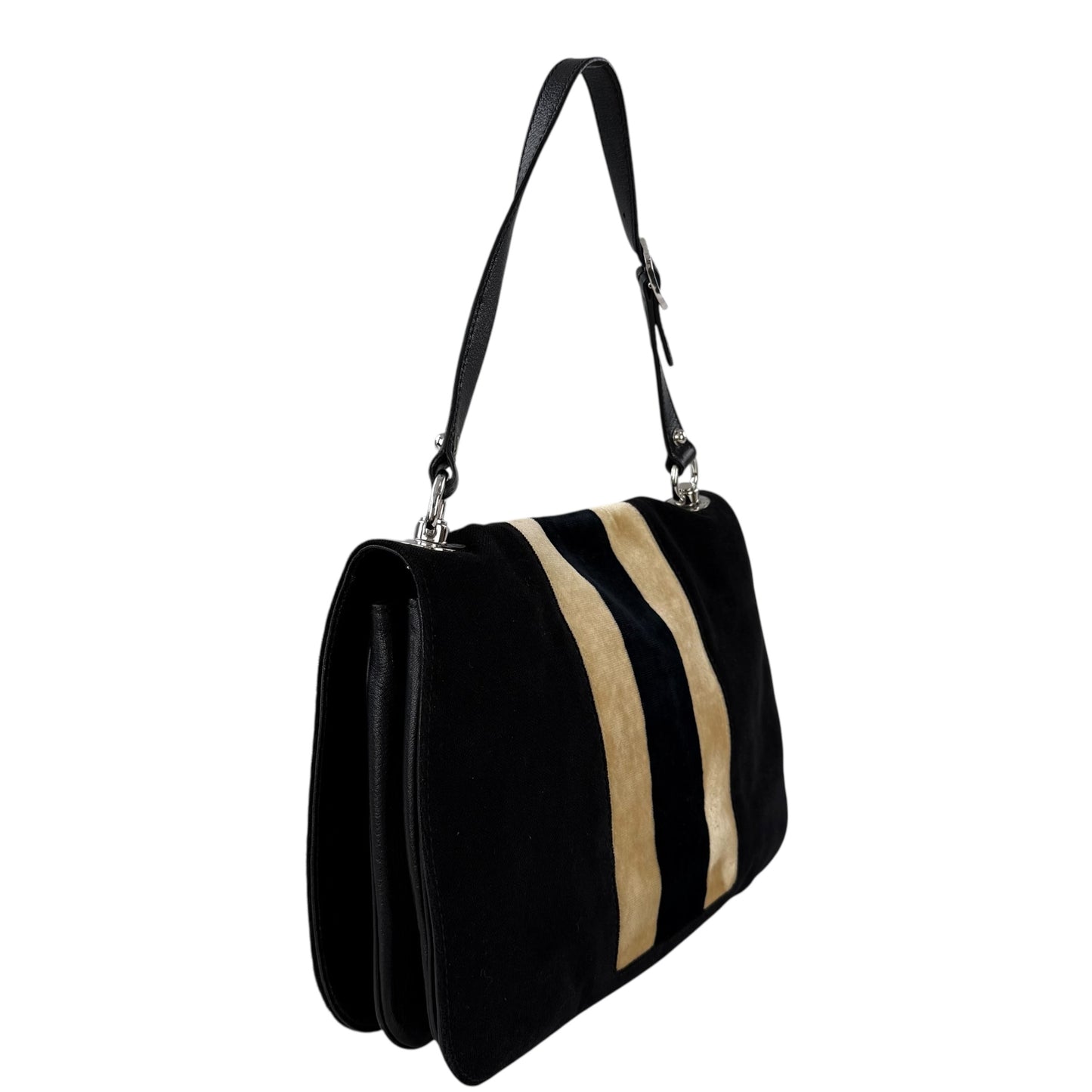 Gucci Blondie Web Flap Velvet Shoulder Bag