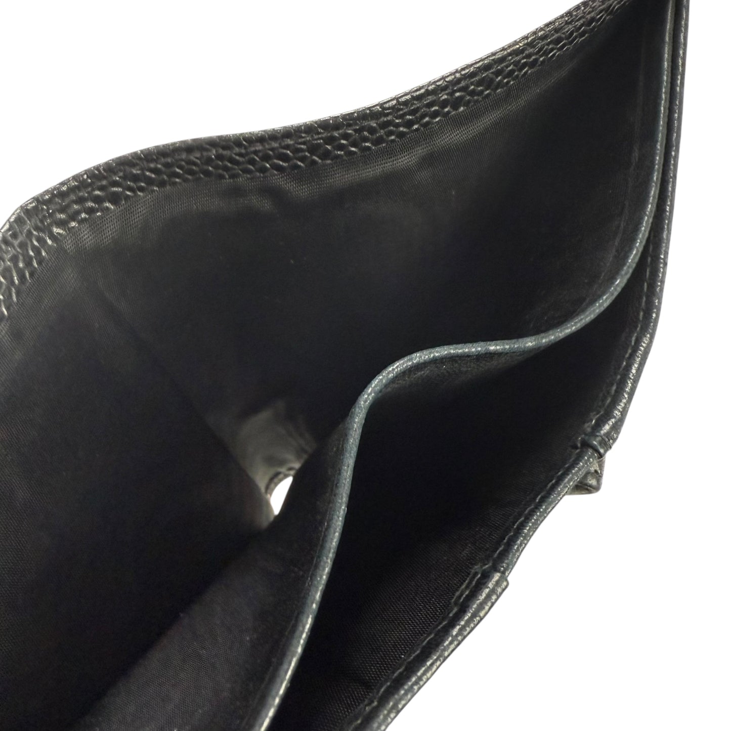 Chanel CC Logo Caviar Leather Bifold Wallet