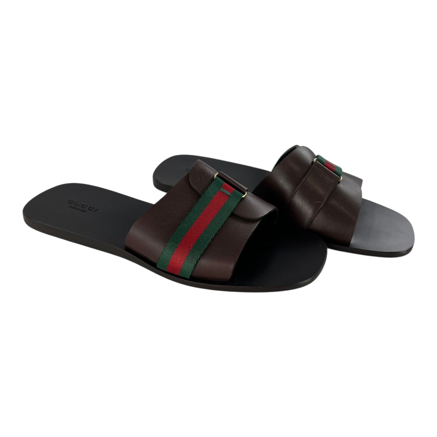 Gucci Leather Web Sandals