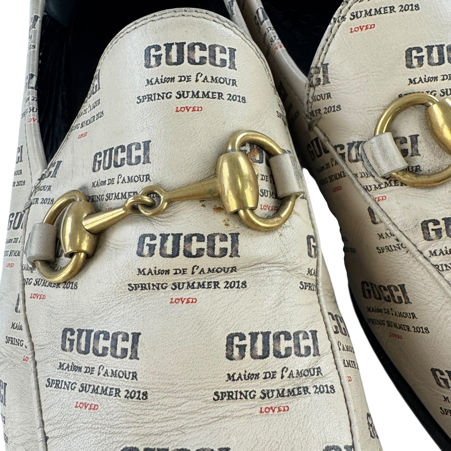 Gucci Print Horsebit Loafers