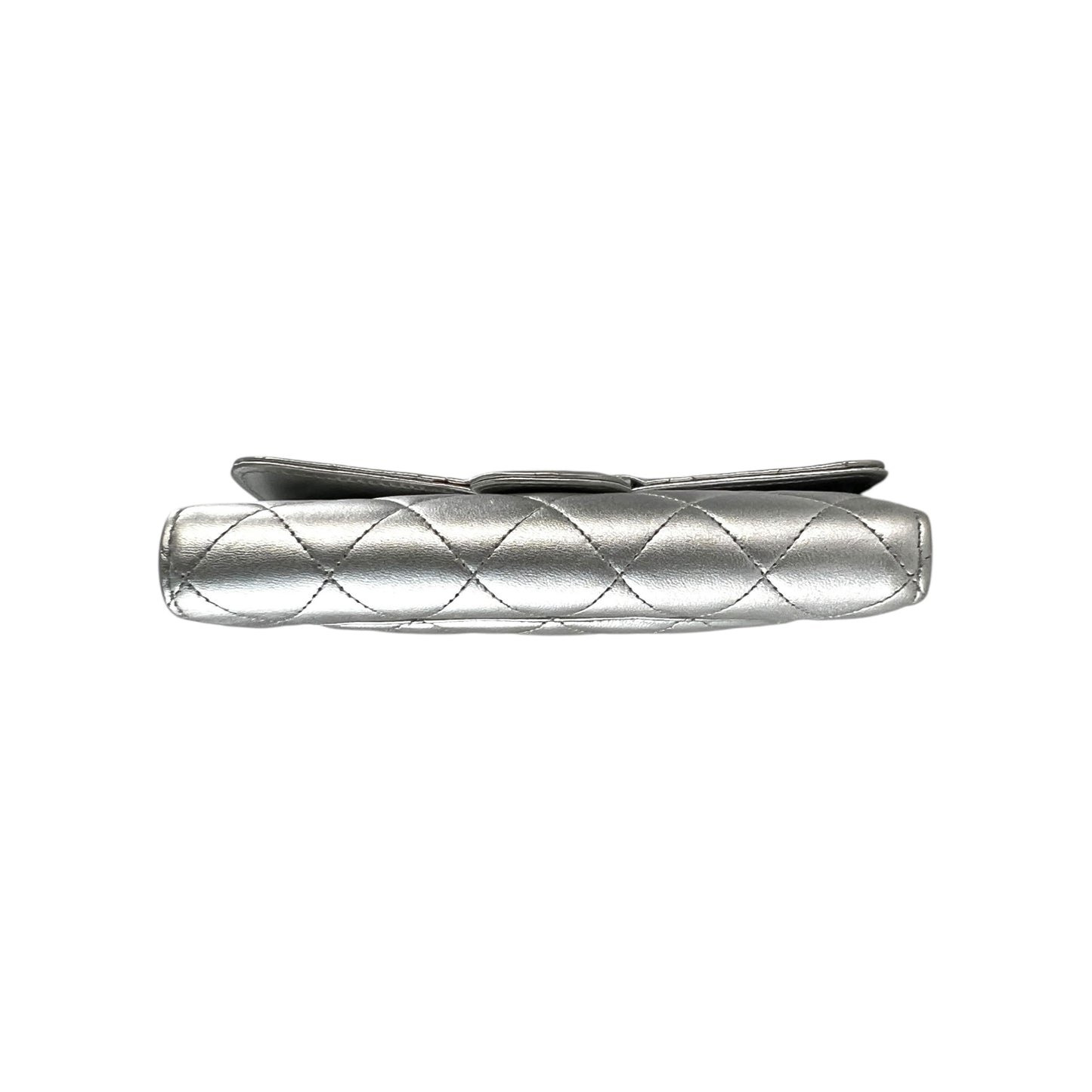 Chanel Matelasse Lambskin Silver Wallet