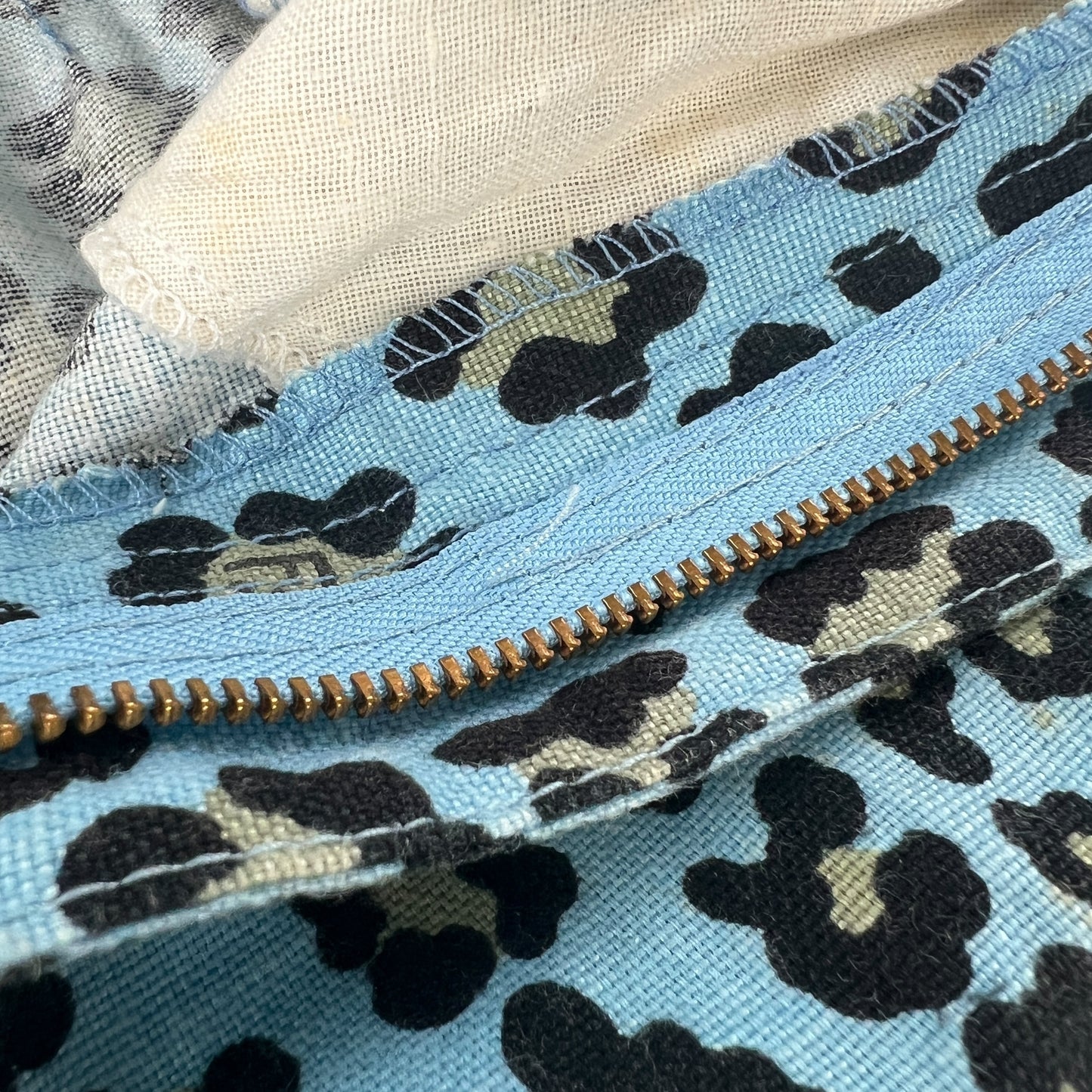 Fendi Vintage Leopard Print Linen Pants