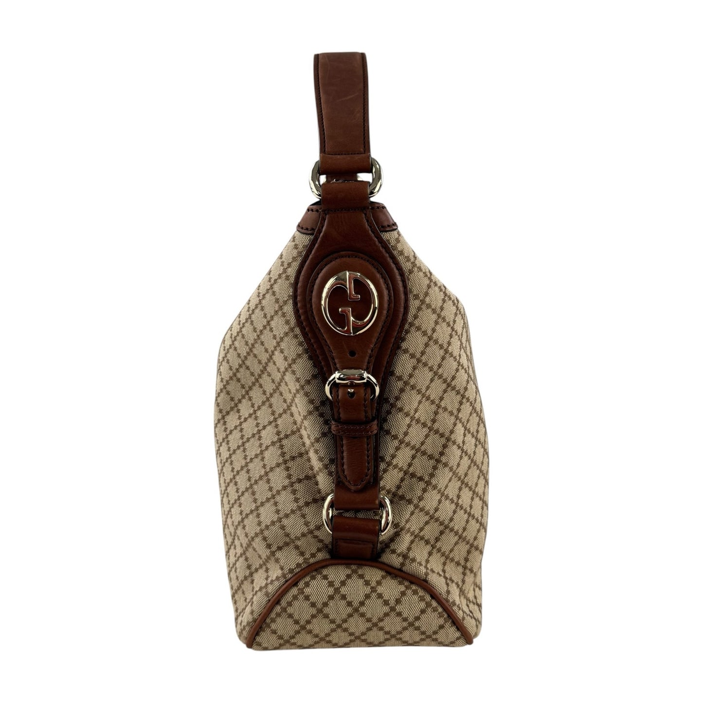 Gucci Diamante Leather Village Double G Hobo Bag