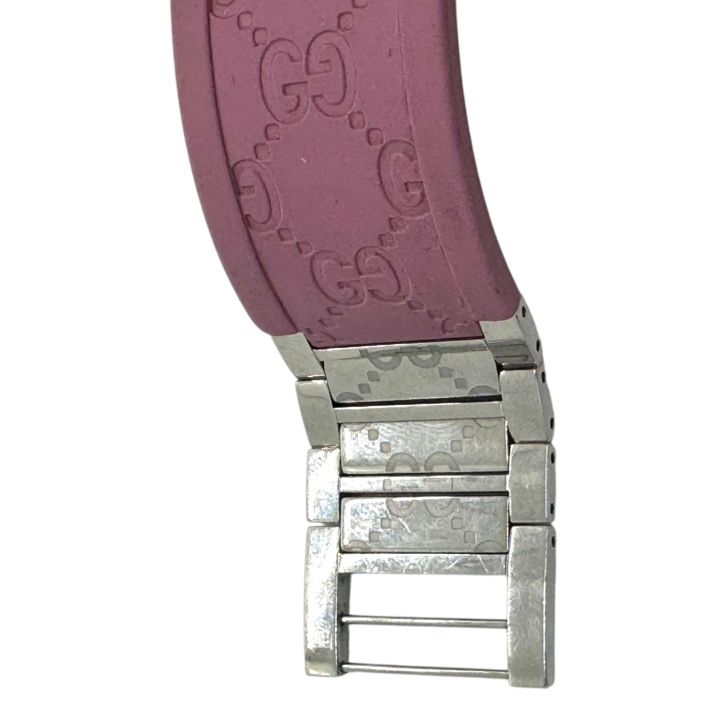 Gucci GG Twirl Pink Rubber Bangle Watch