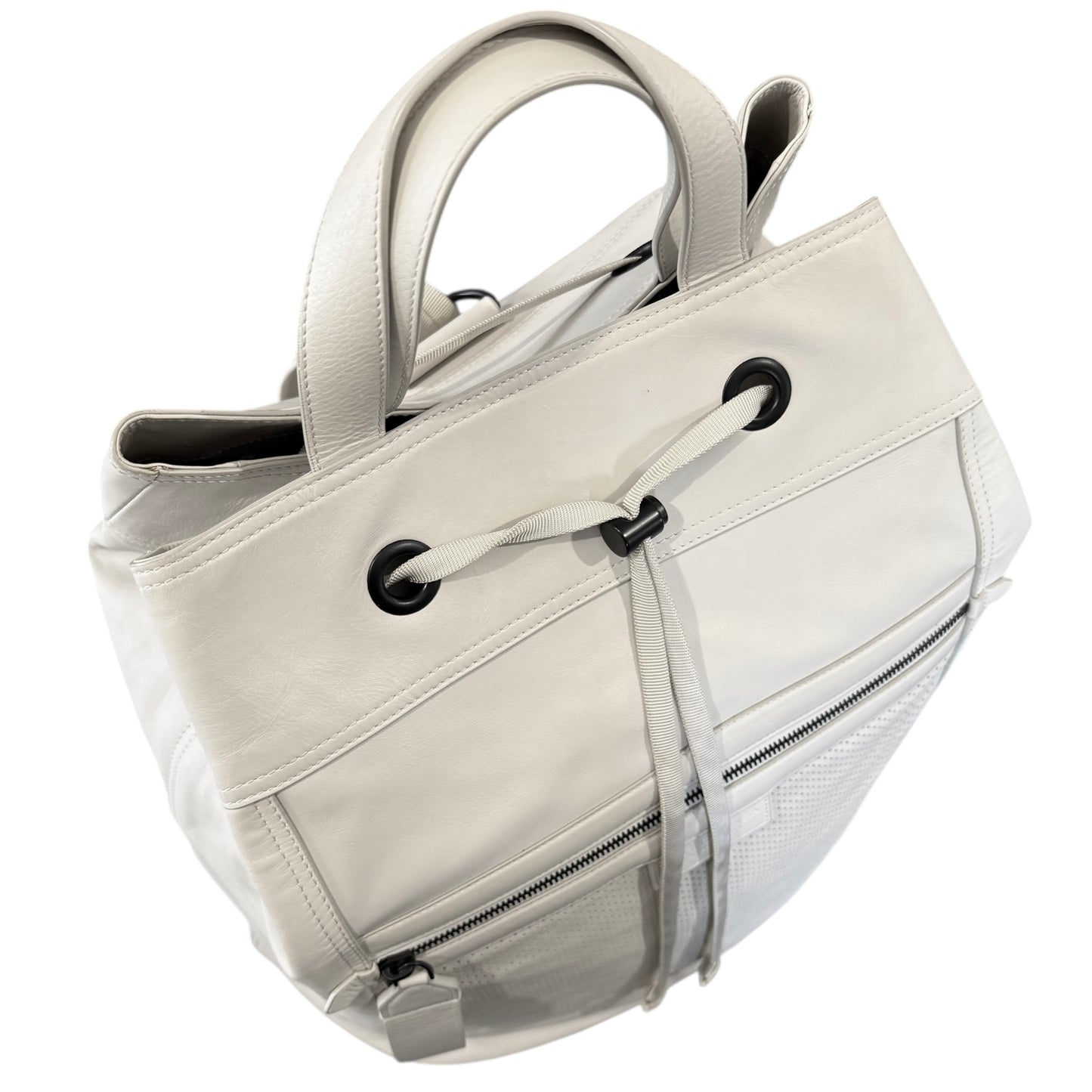 Bottega Veneta Ivory Perforated Leather Backpack