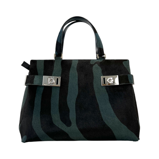 Ferragamo Zebra Print Calf Hair Handbag