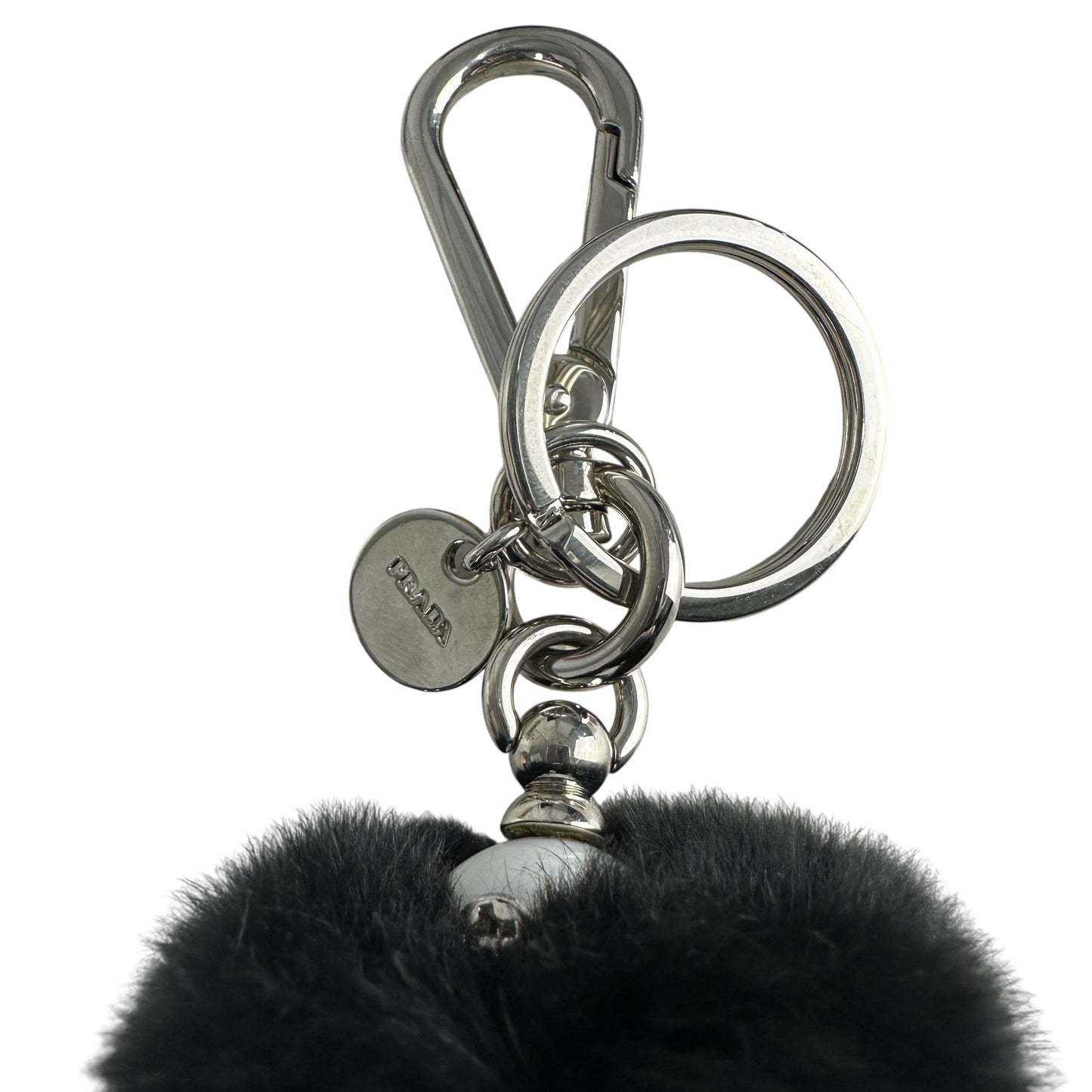Prada Robot Fur Bag Charm Keychain