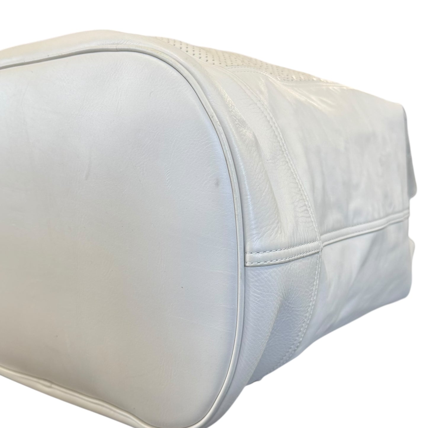 Bottega Veneta Ivory Perforated Leather Backpack