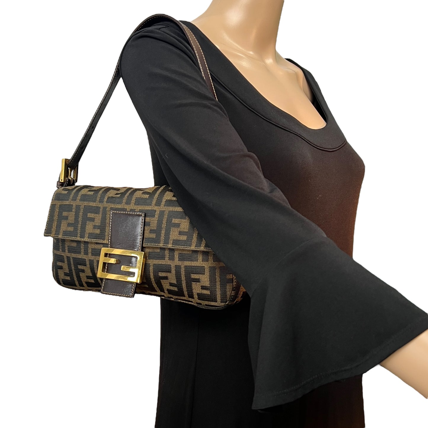 Fendi Vintage Zucca Baguette Shoulder Bag