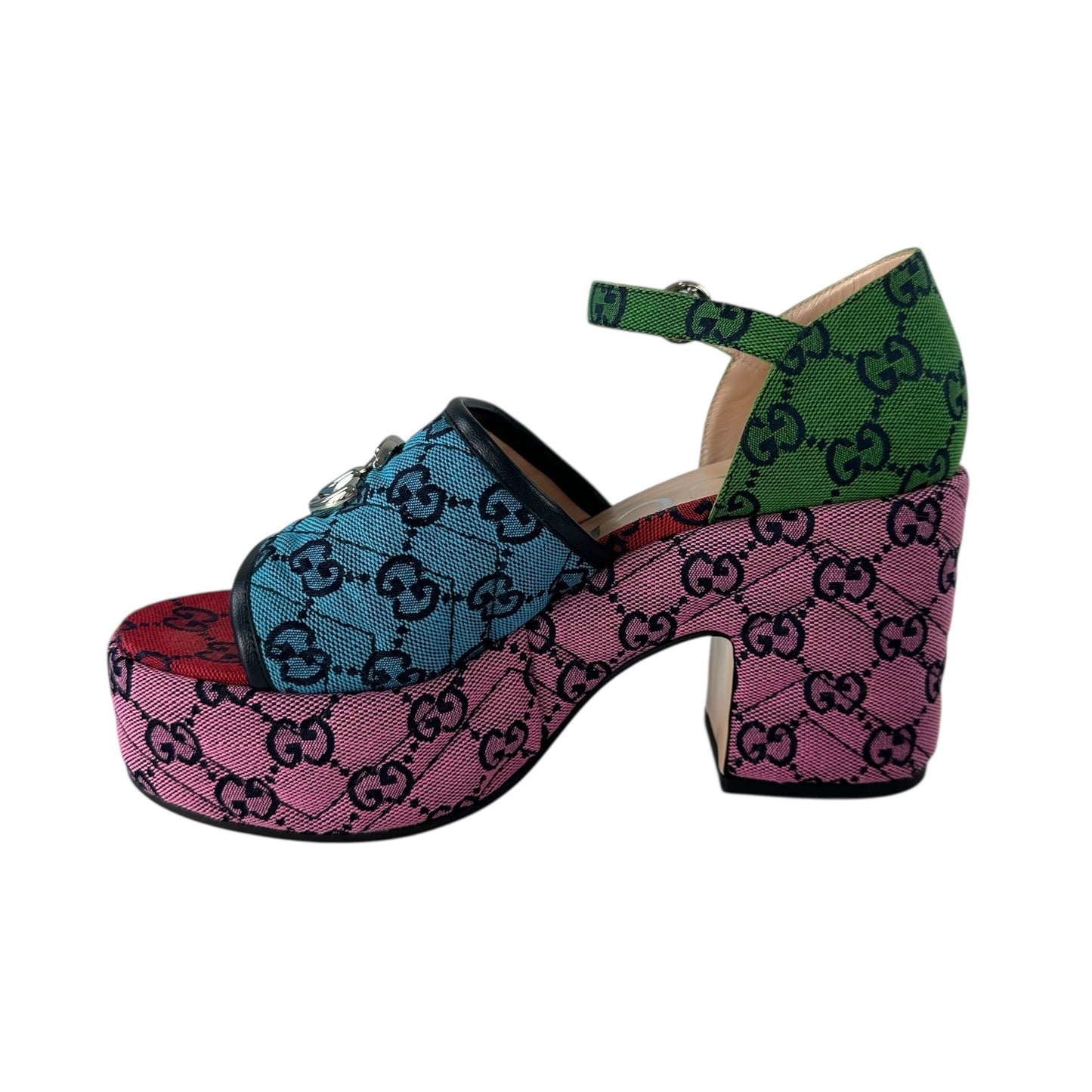Gucci Monogram Multicolor Chunky Heels
