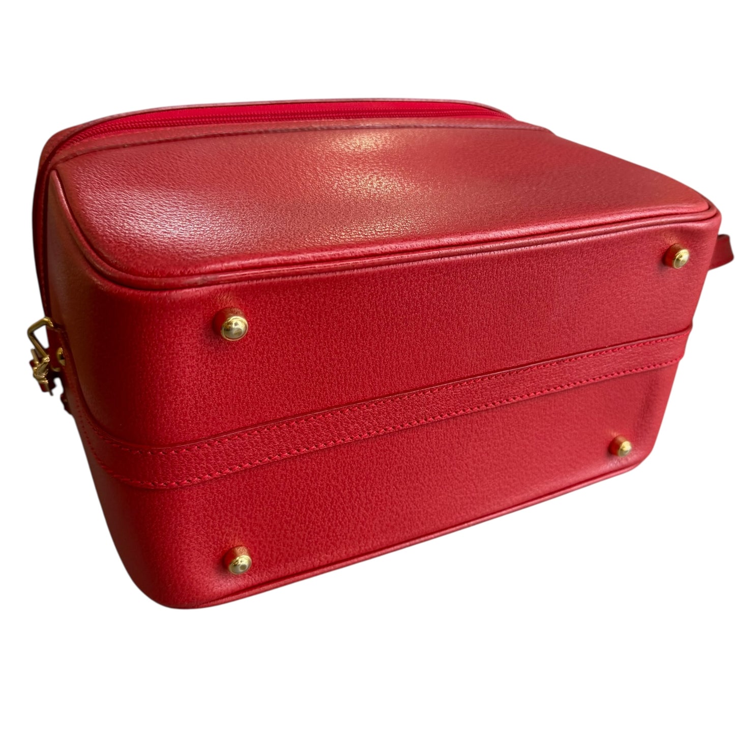 Gucci Calfskin Leather Bamboo Handle Two Way Vanity Bag