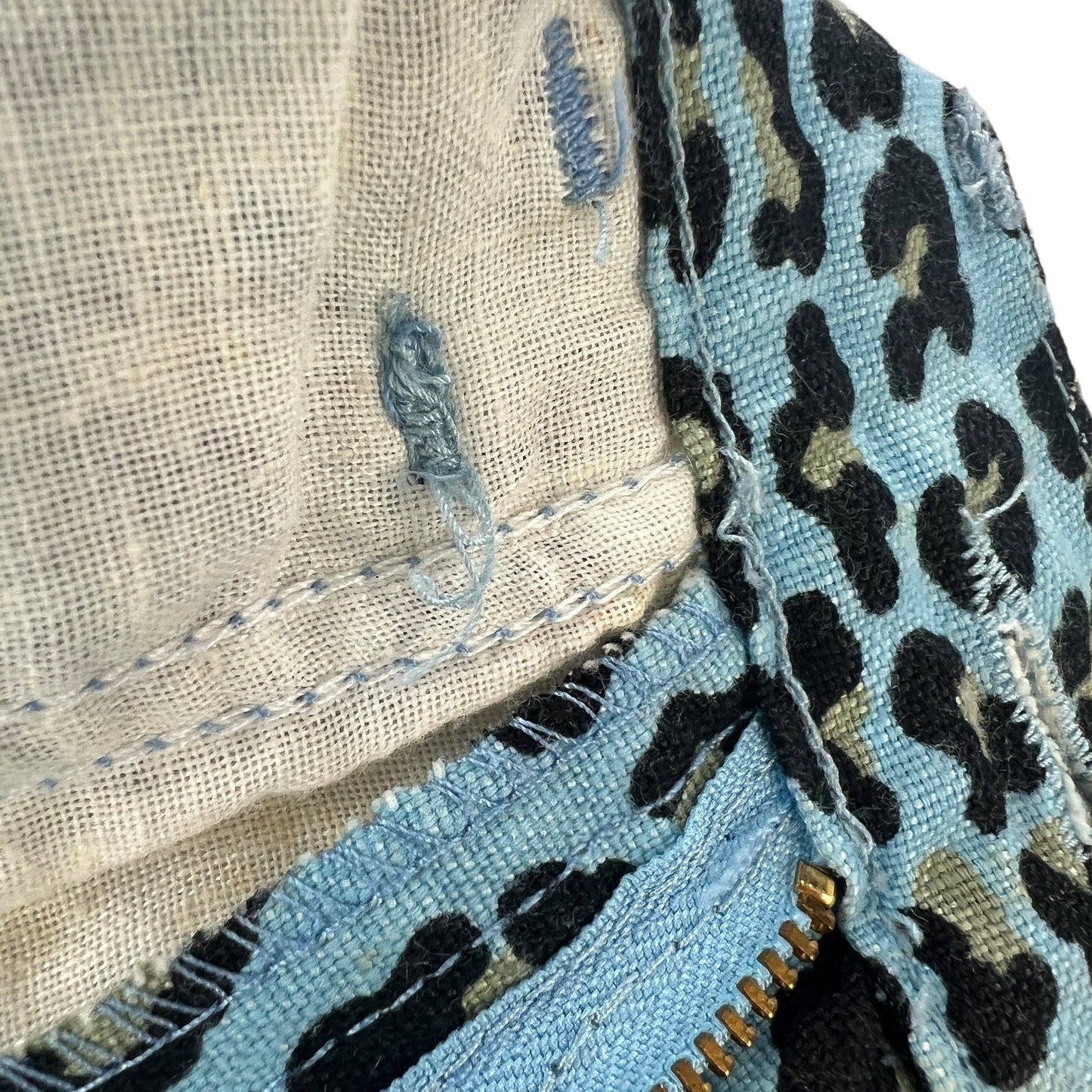 Fendi Vintage Leopard Print Linen Pants