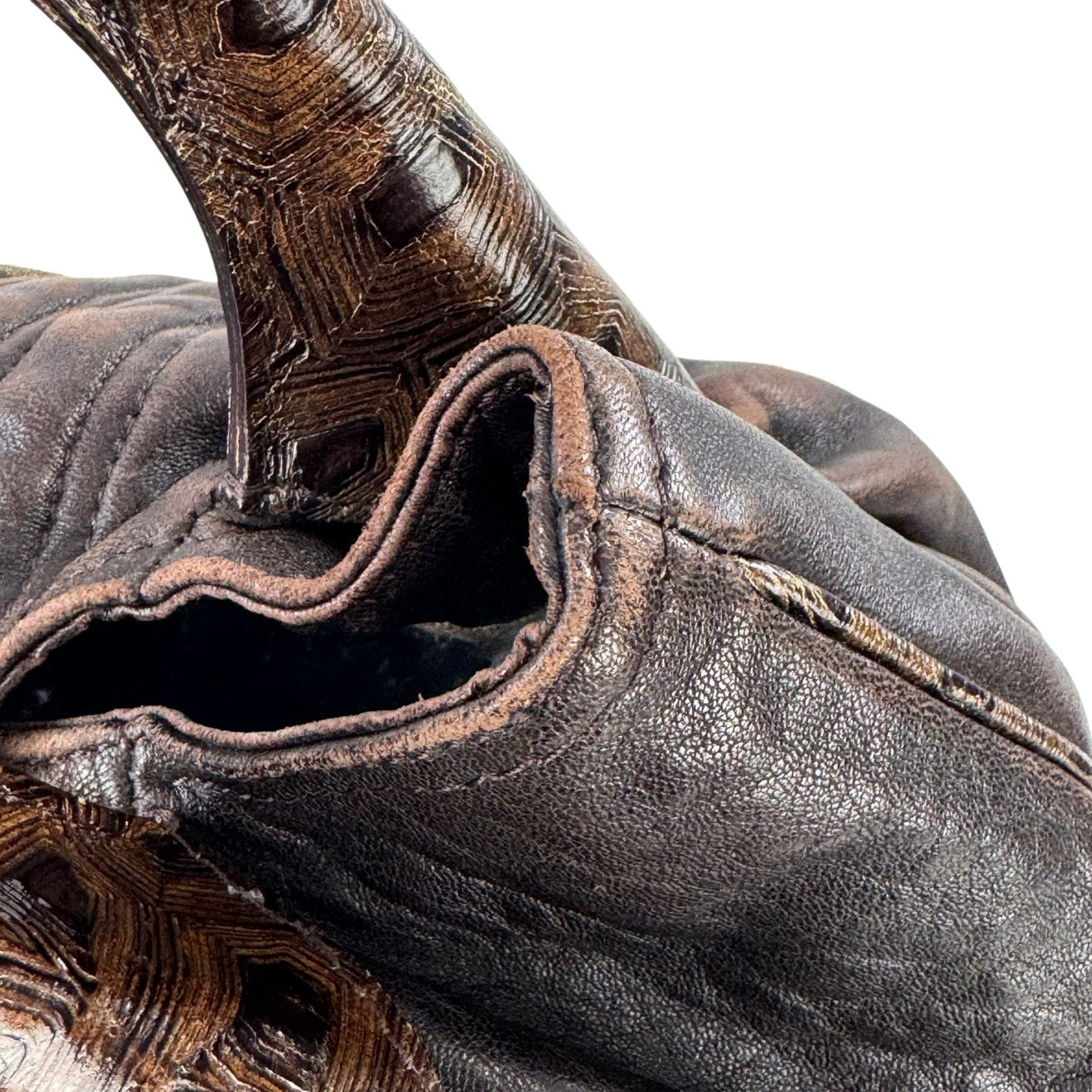 Fendi Zucca and Tortoiseshell Spy Bag