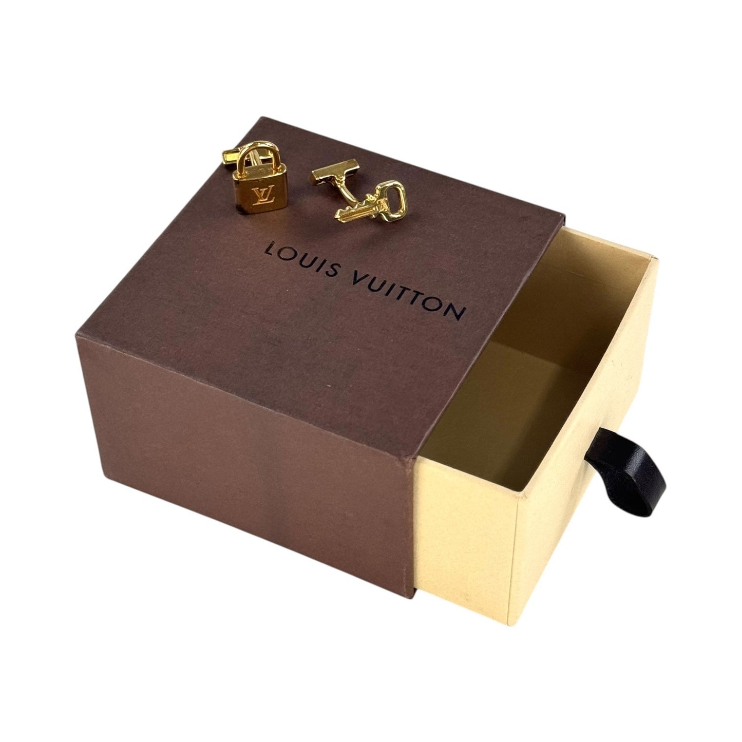 Louis Vuitton Gold-Plated Silver Lock and Key Cufflinks
