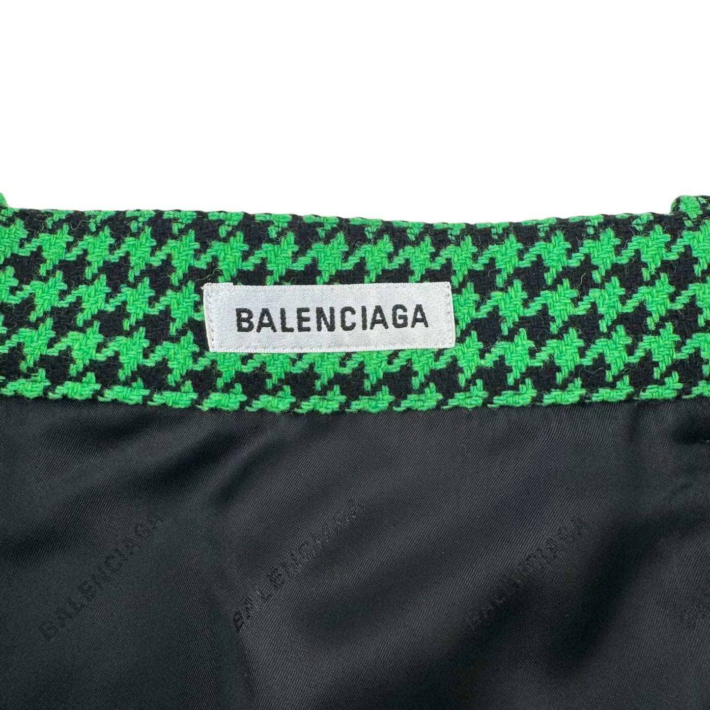 Balenciaga Houndstooth Wool Skirt