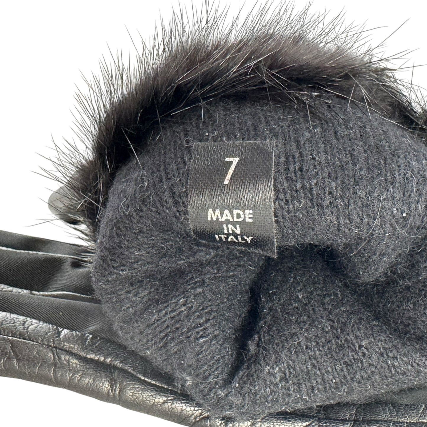 Prada Black Nylon & Mink Fur Gloves