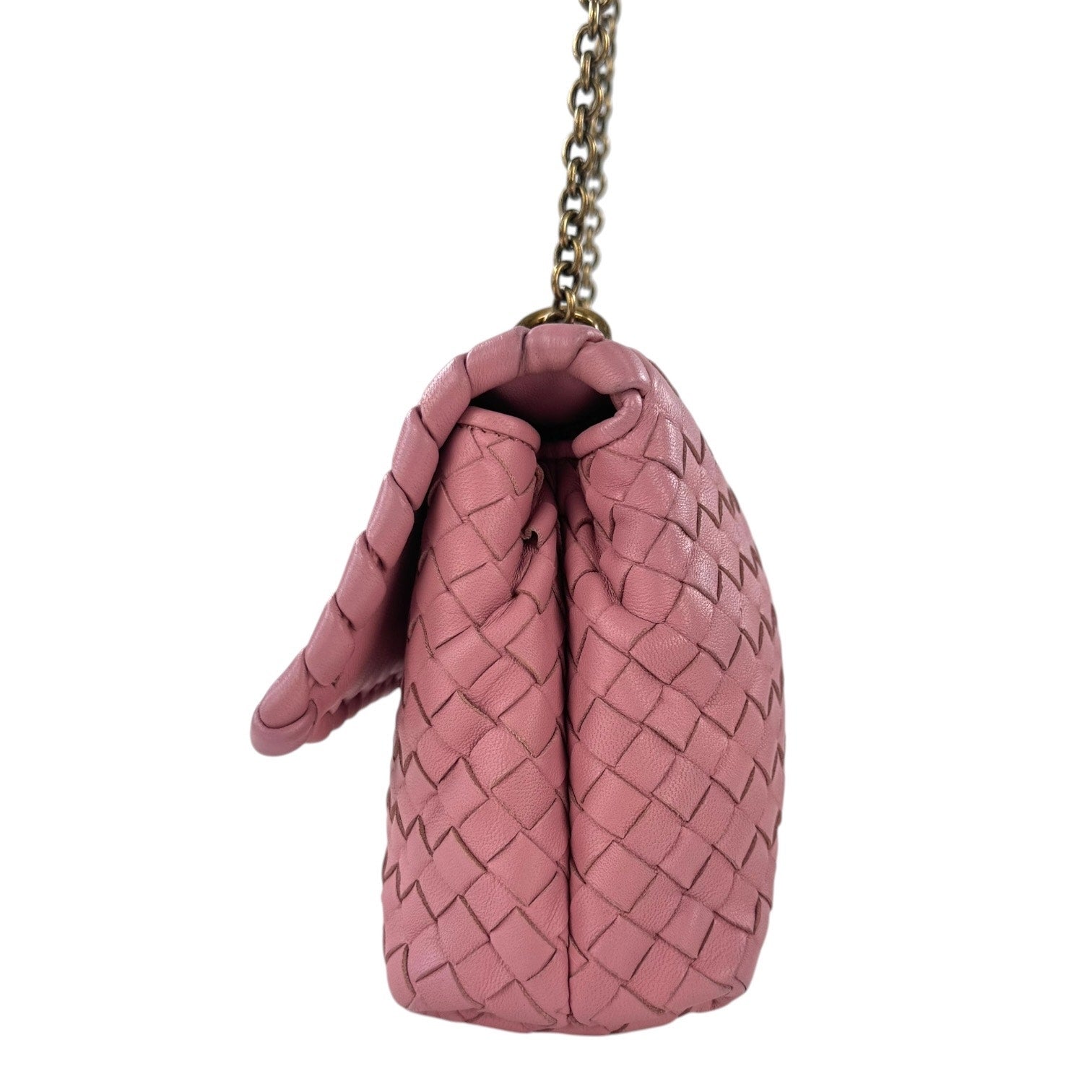 Bottega Veneta Pink Intrecciato Leather Olimpia Crossbody Bag