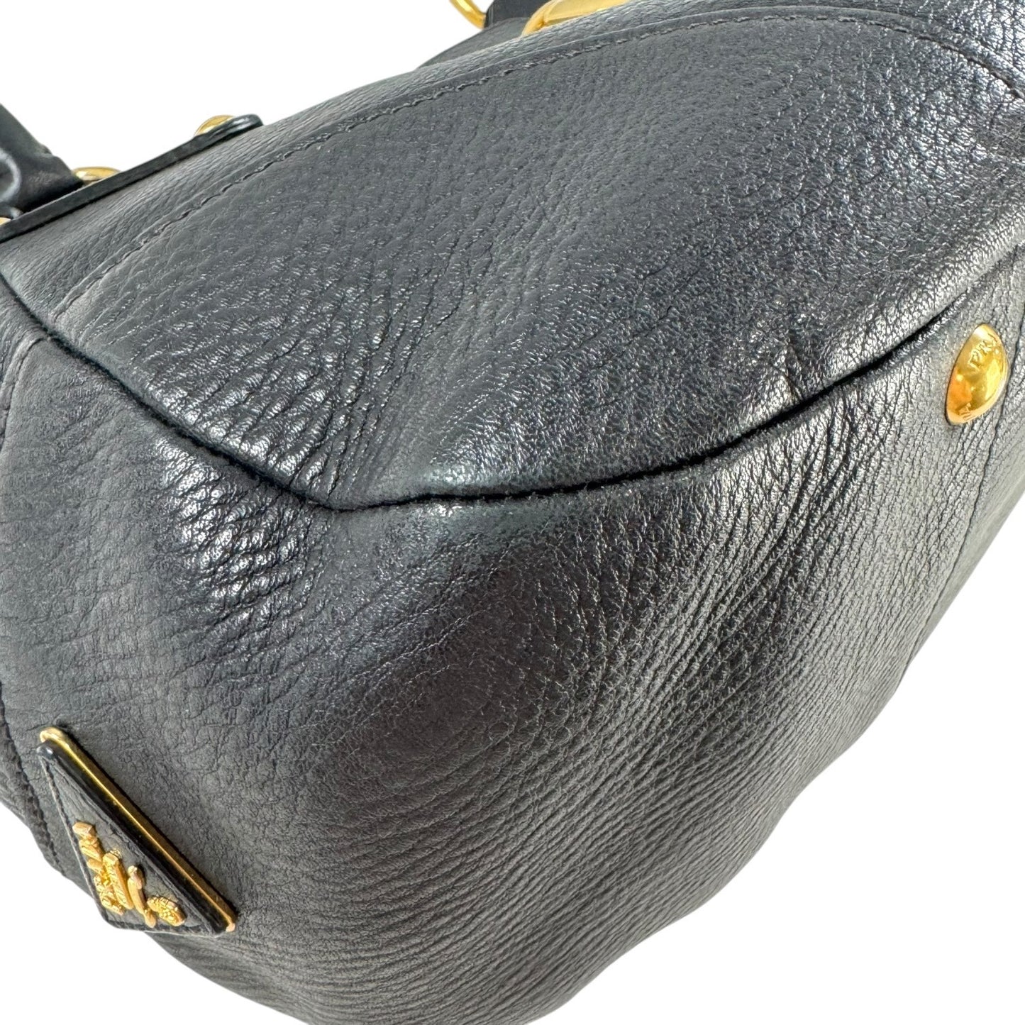 Prada Vitello Daino Pushlock Shoulder Bag