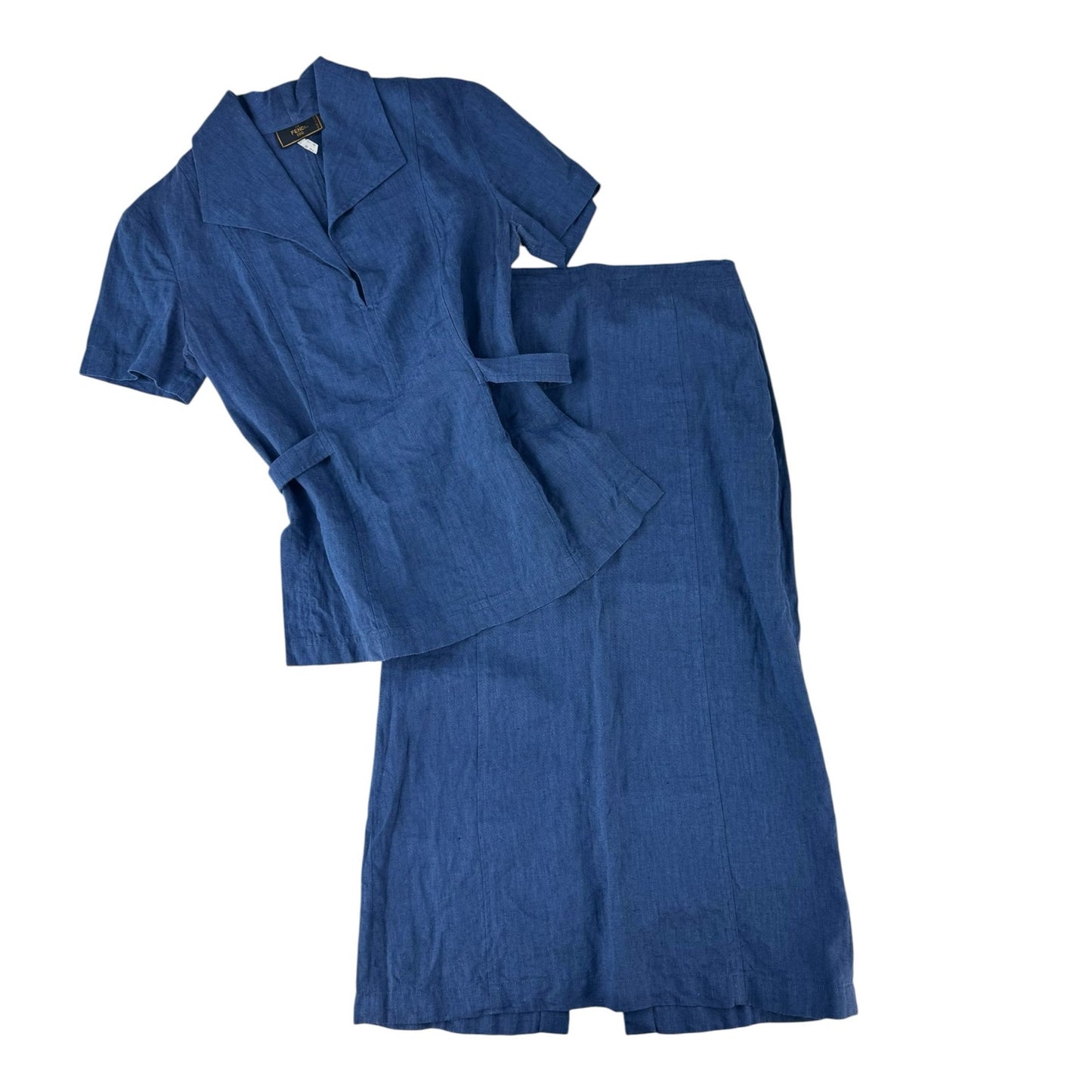 Fendi Vintage Linen Skirt & Top Set