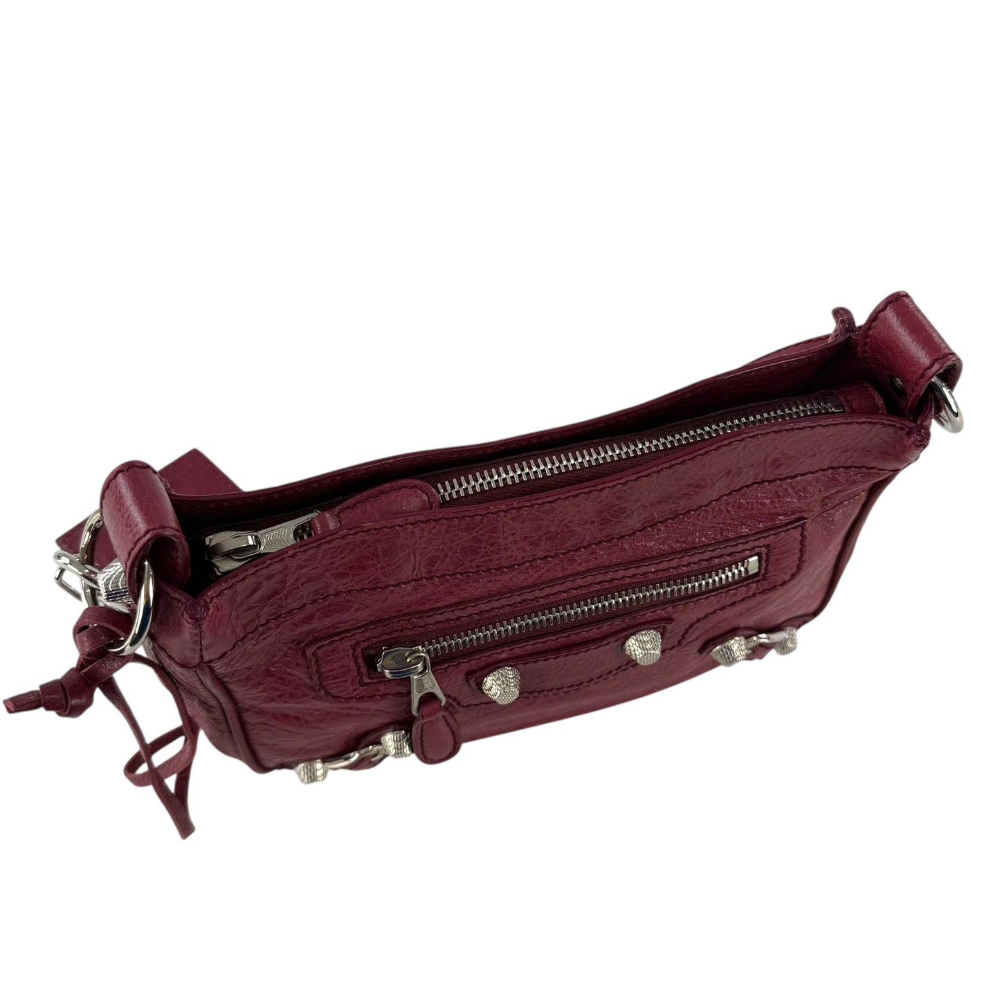 Balenciaga Leather Motocross Hip Giant Studded Shoulder Bag