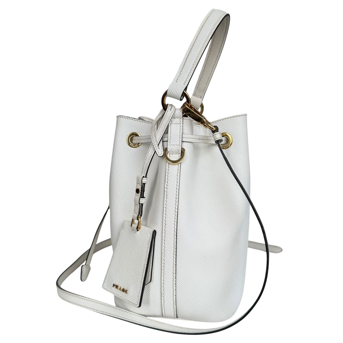 Prada Saffiano Leather Two Way Bucket Bag