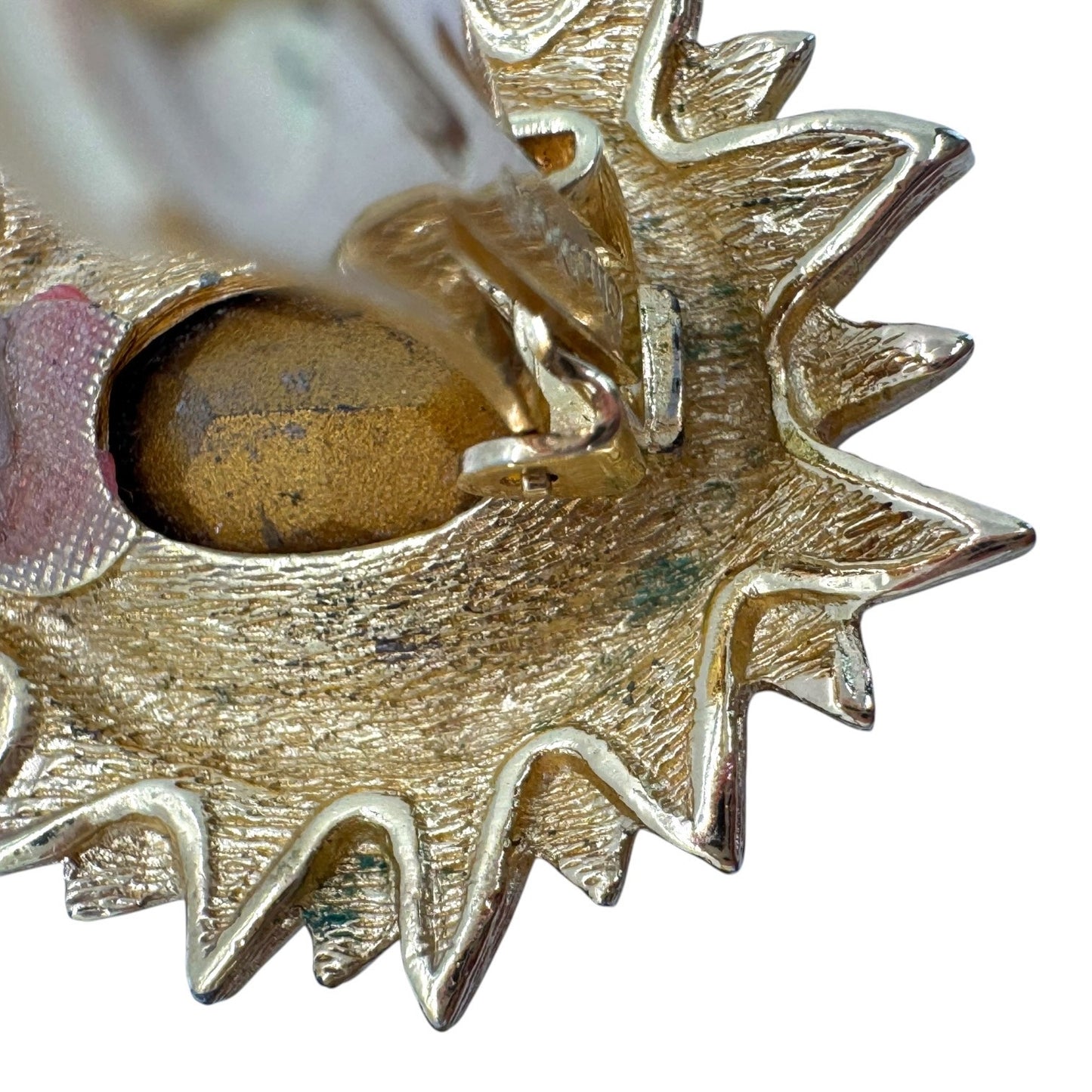 Dior Vintage Sunflower Stone Earrings