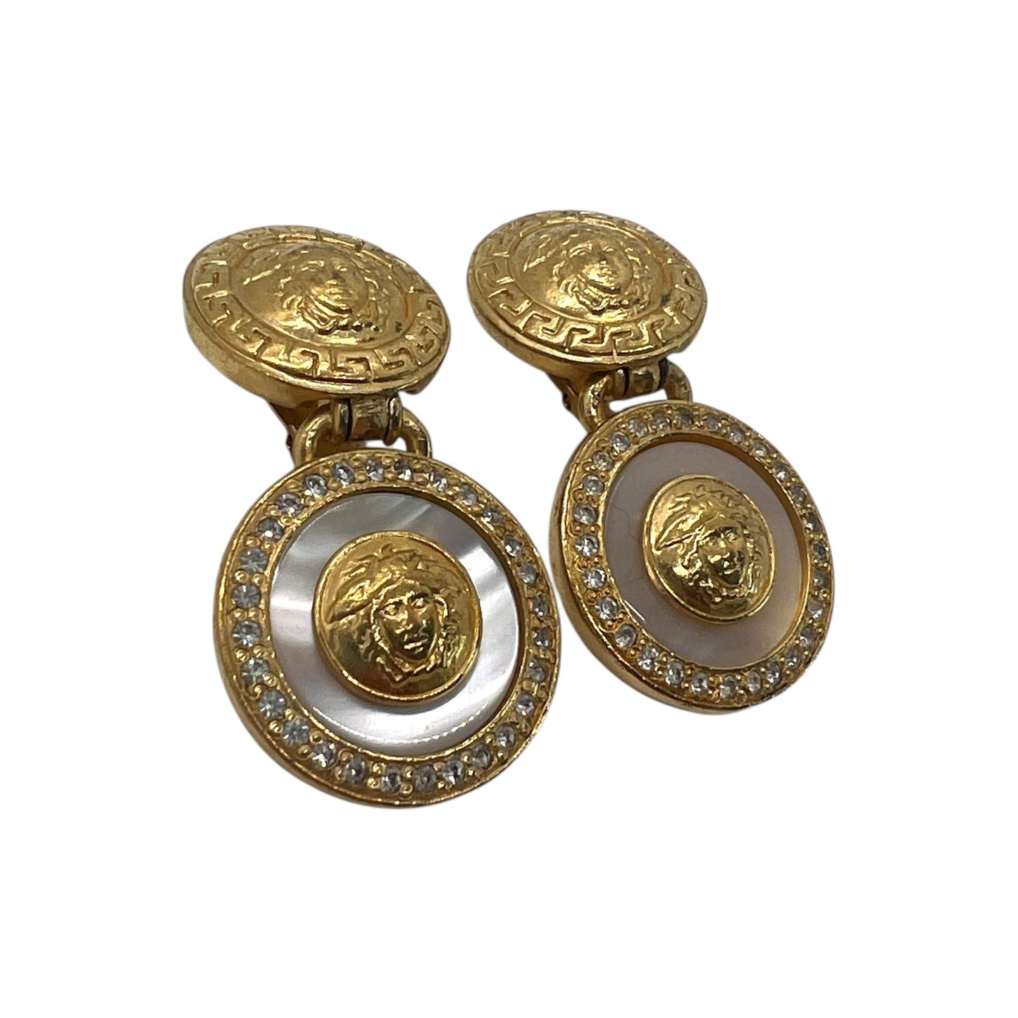 Versace Vintage Medusa Rhinestone Earrings