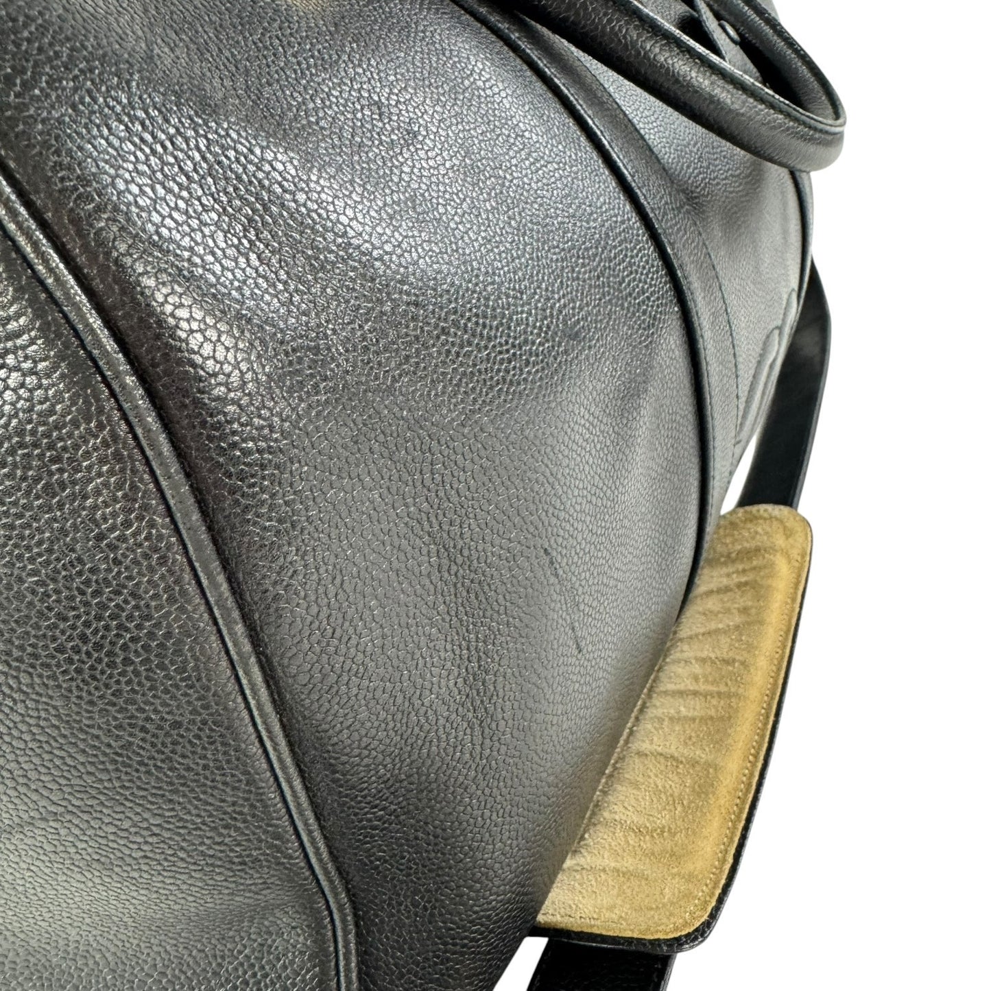 Chanel Vintage CC Caviar Leather Boston Bag