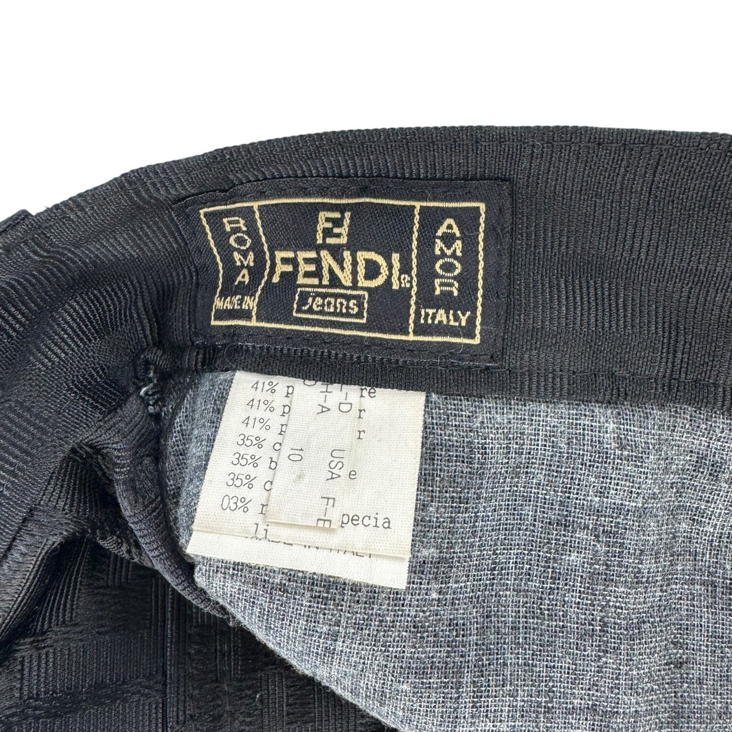 Fendi Vintage Cropped Black Zucca Print Pant
