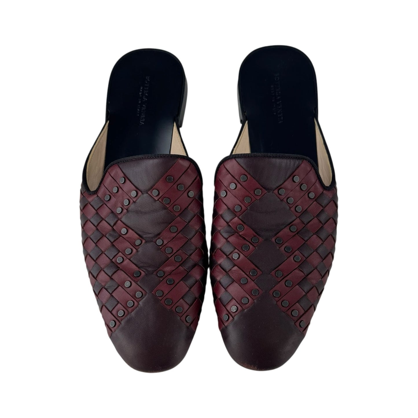Bottega Veneta Studded Intrecciato Leather Mules