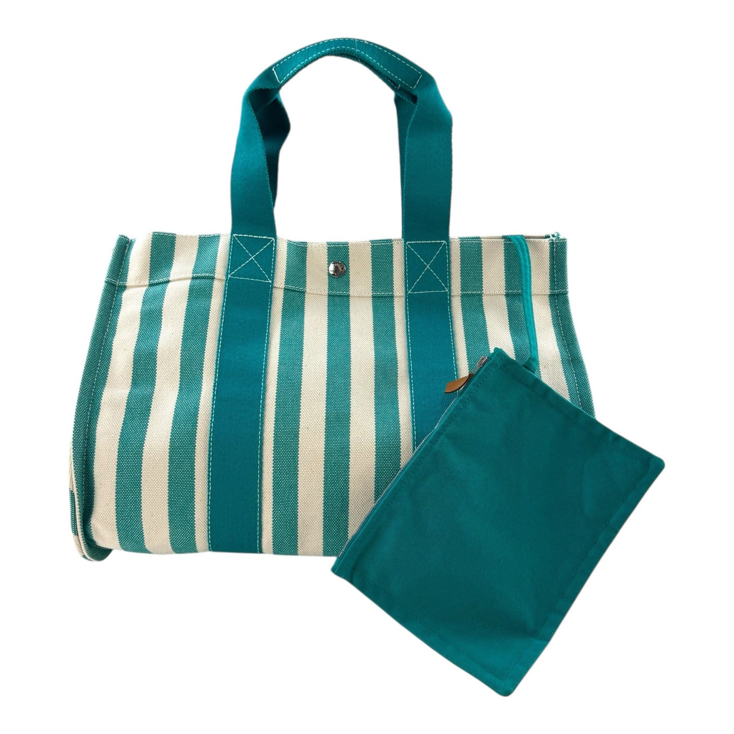 Hermes Toile Cannes Striped Tote Bag
