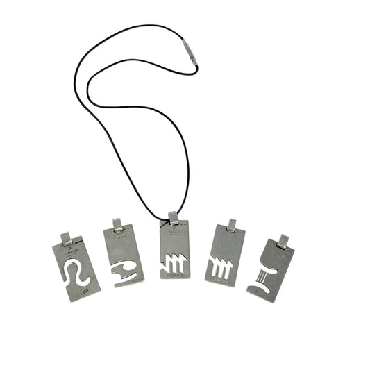 Gucci Sterling Silver Zodiac Pendant Necklace Set