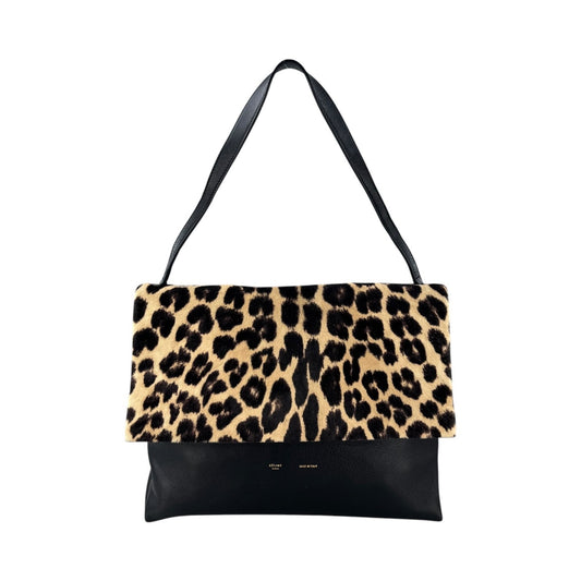 Celine All Soft Leopard Print Calf Hair Shoulder Bag