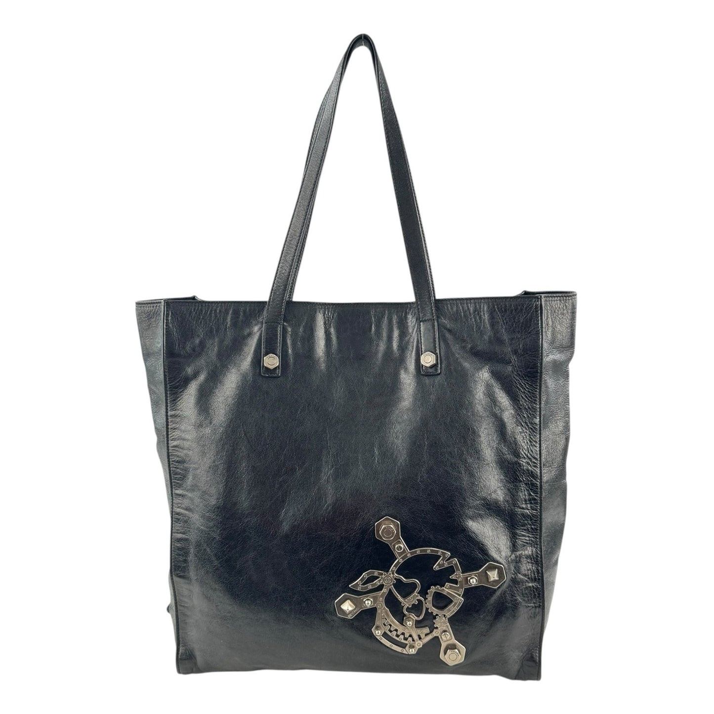 Prada Leather Skull Tote Bag