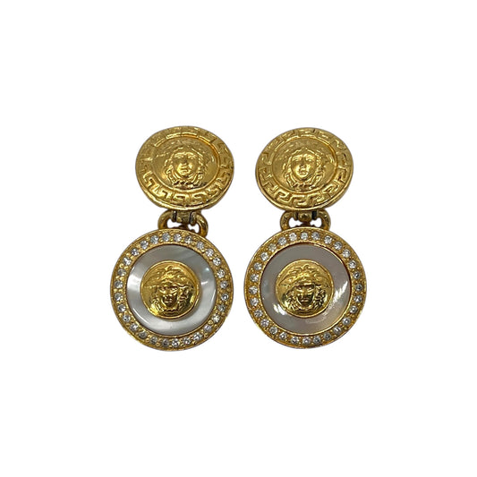 Versace Vintage Medusa Rhinestone Earrings