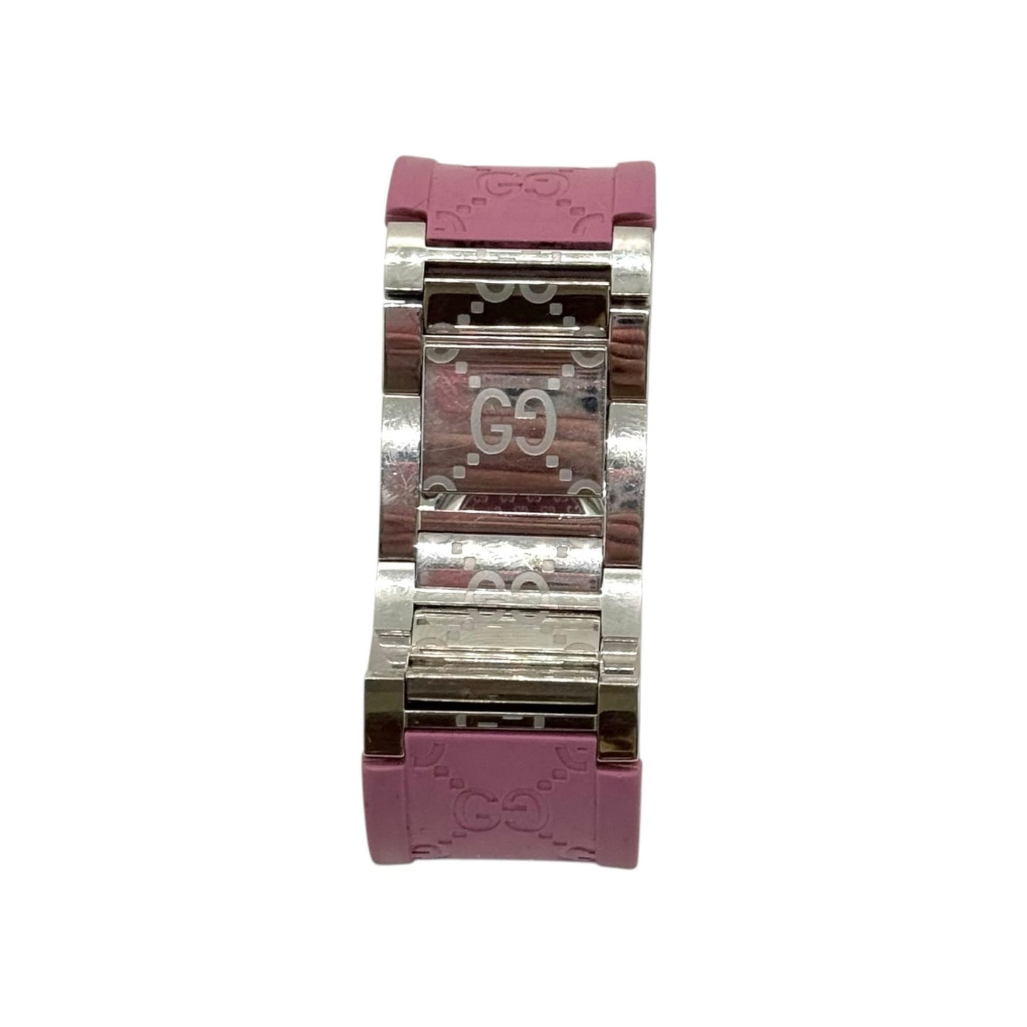 Gucci GG Twirl Pink Rubber Bangle Watch
