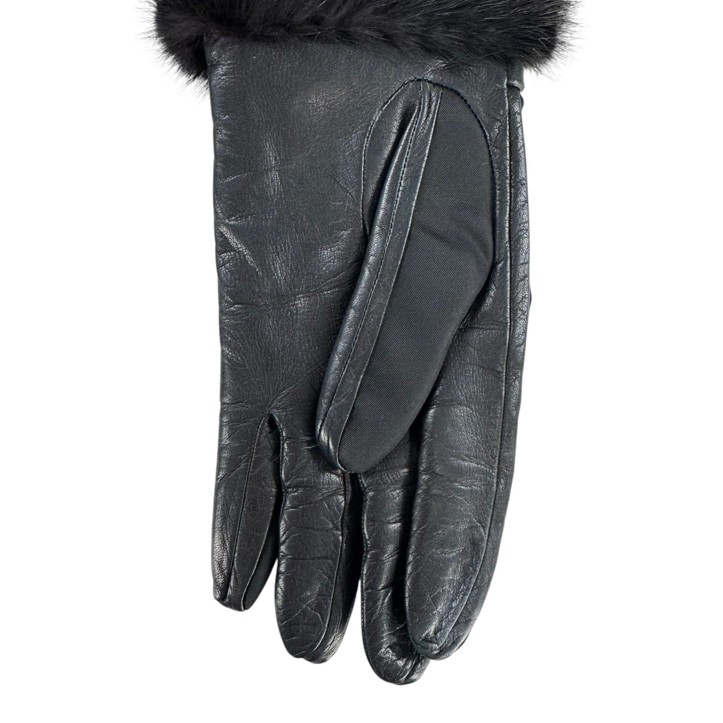 Prada Black Nylon & Mink Fur Gloves