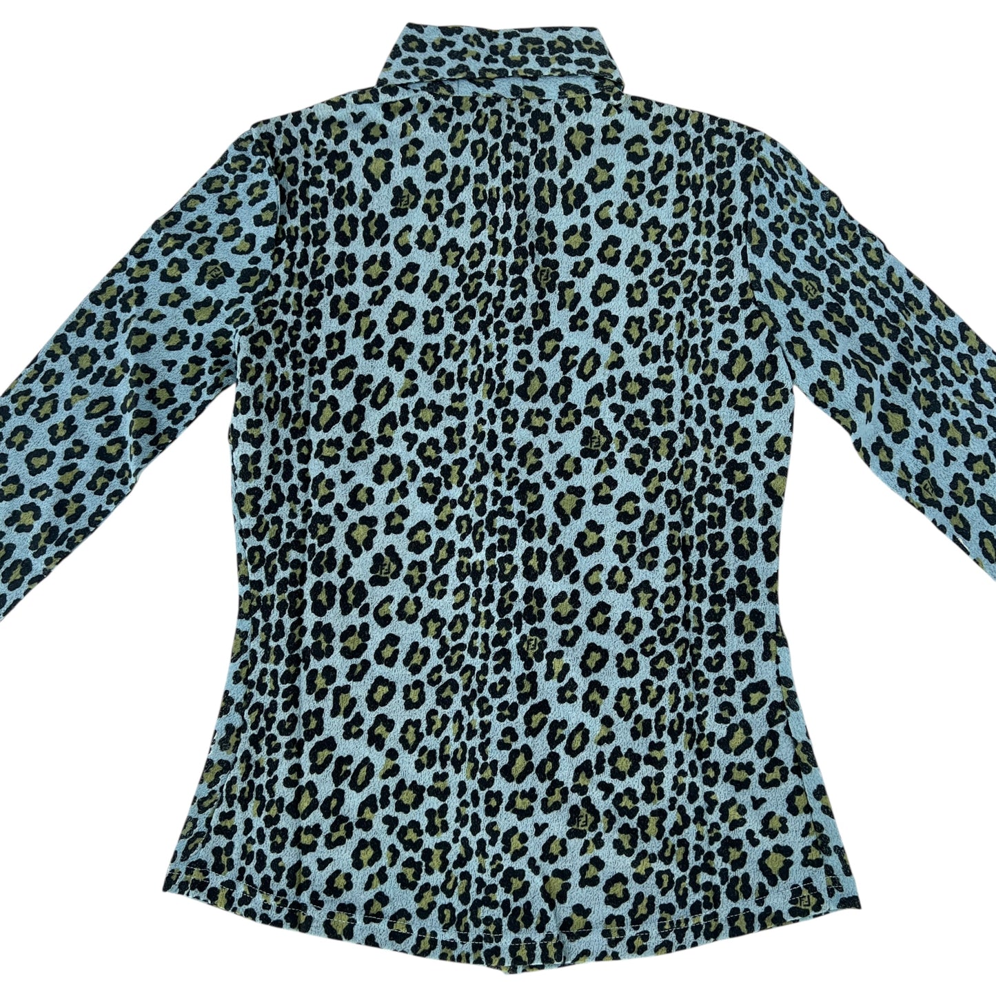 Fendi Vintage Leopard Print Button Down Blouse