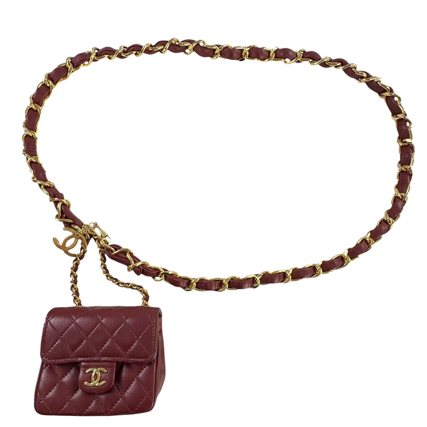 Chanel Vintage CC Belt & Mini Mattelase Flap Bag