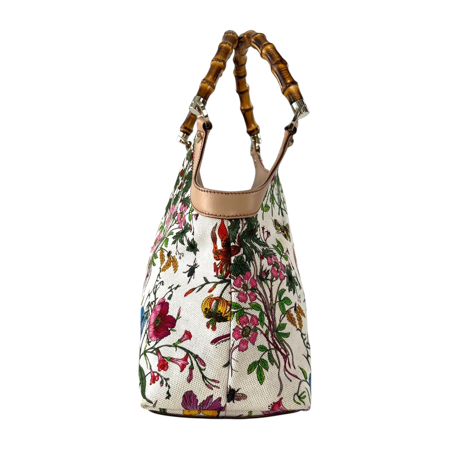Gucci Flora Bamboo Handbag